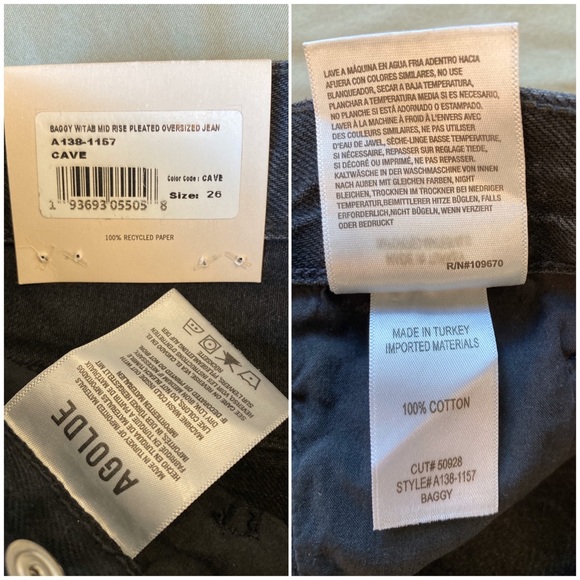 SOLD//Baggy Mid Rise Pleated Oversized Jean - Picture 3 of 5